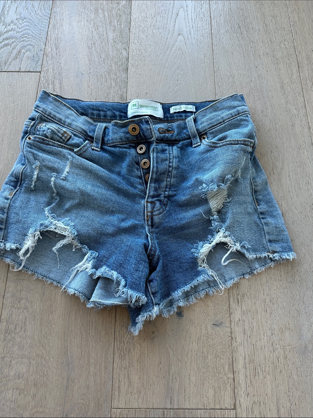 Generation Love Raw-Hem Distressed Jean Shorts - Blue